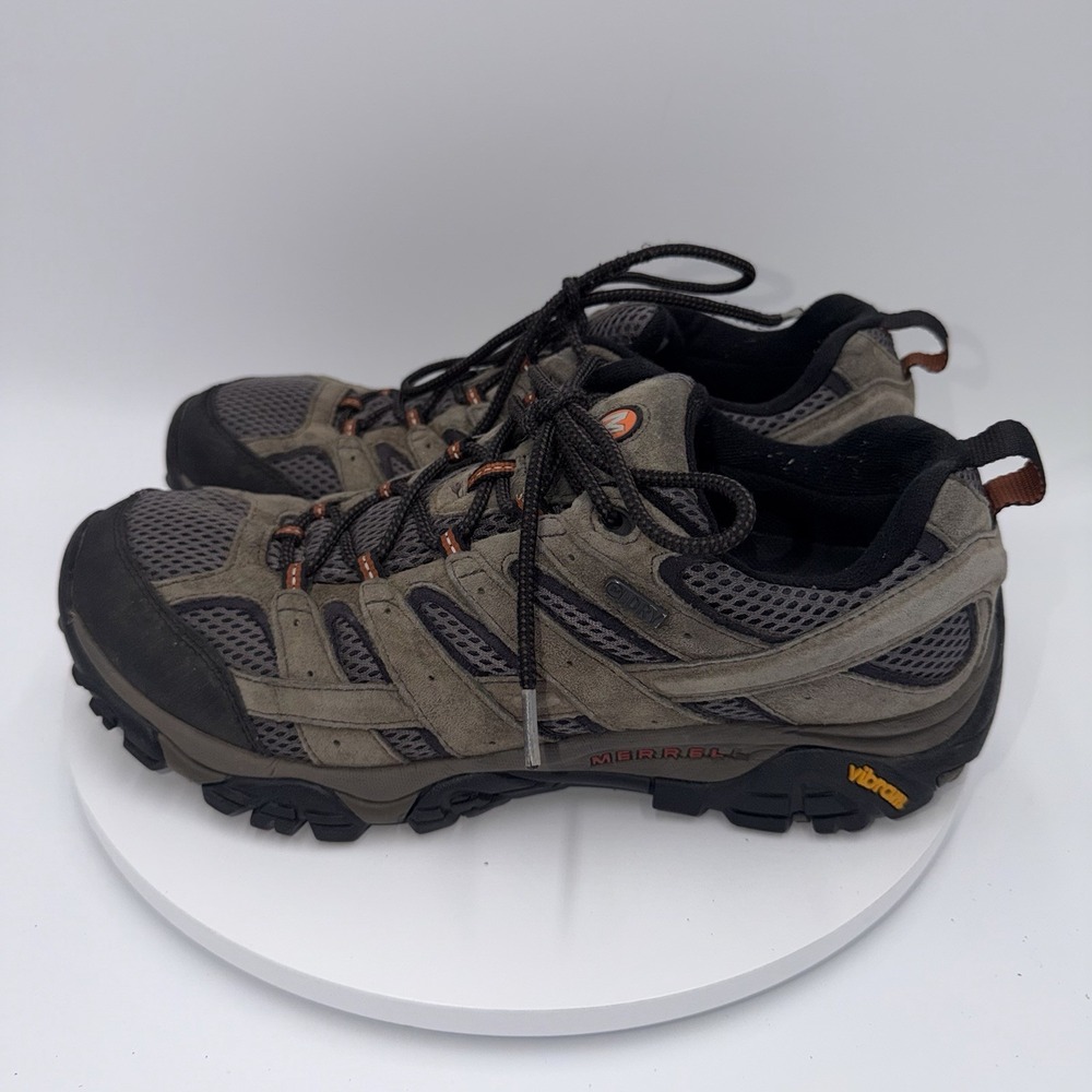 Merrell Moab 2 Waterproof Hiking Shoes Mens 10.5 Brown Grey Vibram J06029